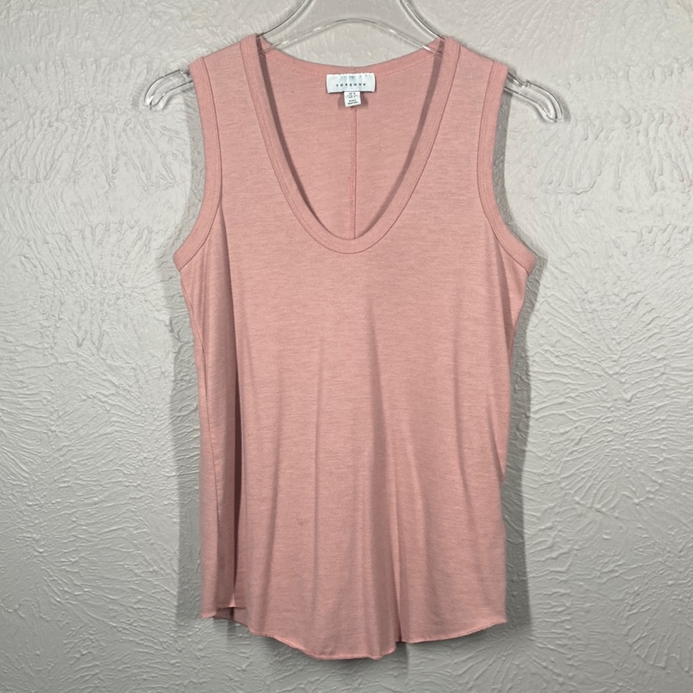 TOPSHOP Mauve Blush Pink Basic Tank Top US Women's Size 4